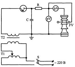 Схема измерения токов проводимости разрядников