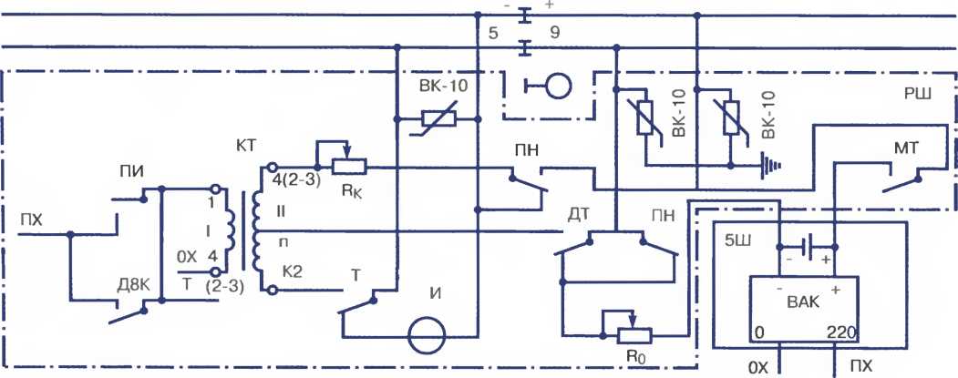 Схема наложения кодовых сигналов АЛСН на перегонные импульсные РЦ постоянного тока