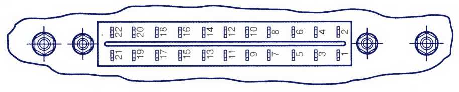 Нумерация контактов 22-иожевой колодки блоков каиалооб-разующей аппаратуры системы «Луч» (со стороны снятого кожуха)