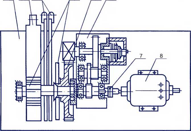 Кинематическая схема электроприводов швов СП ГБ-4, СП ГБ-4 М и СПГБ-4 Б