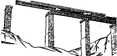 Установка балки моста железнодорожным консольным краном