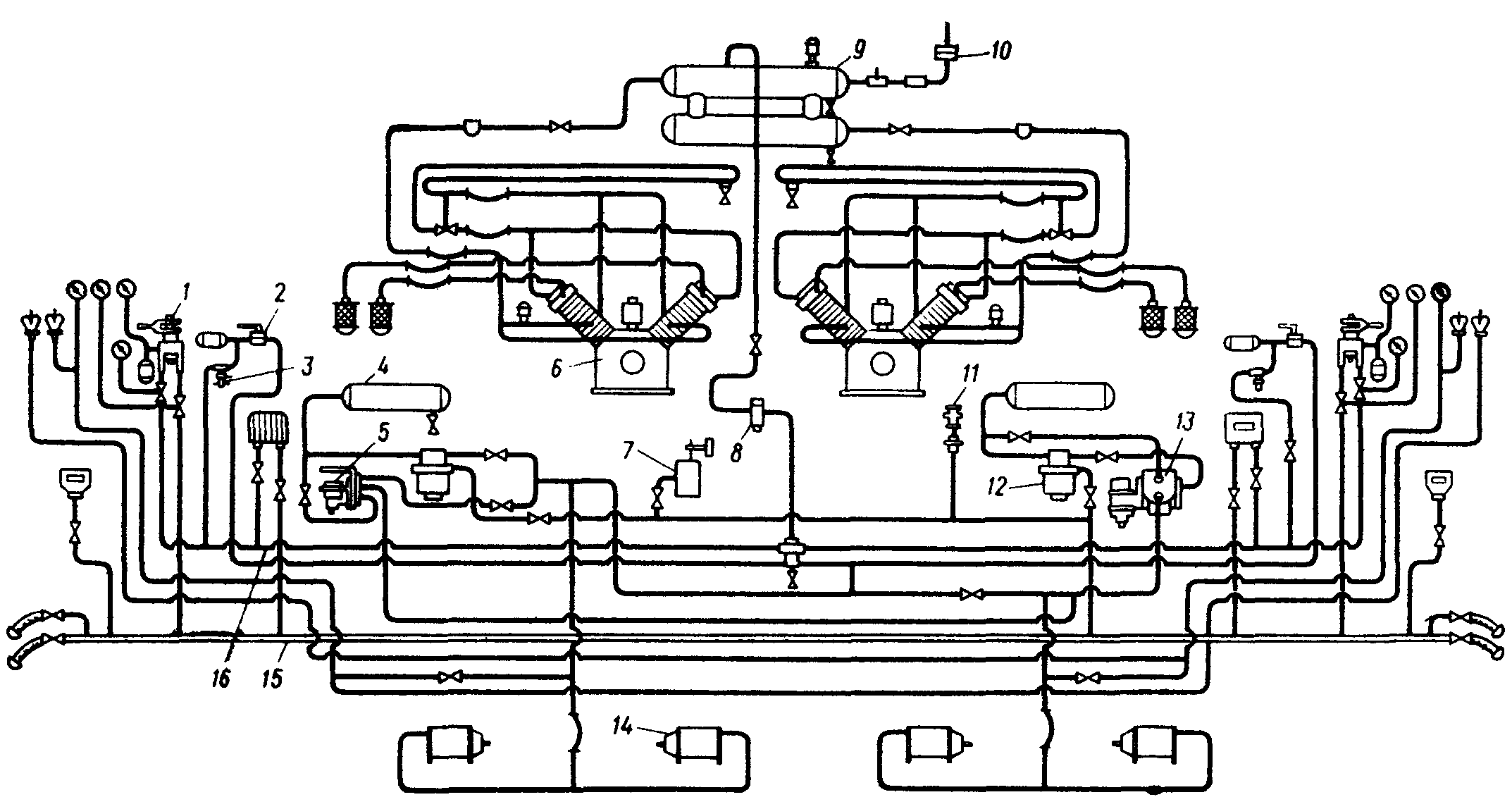 Схема тормозного оборудования электровозов ЧС1, ЧС3