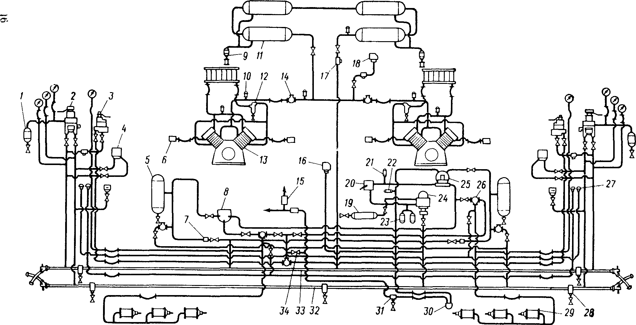 Схема гормонного оборудовании электровозов ЧС2. ЧС4: