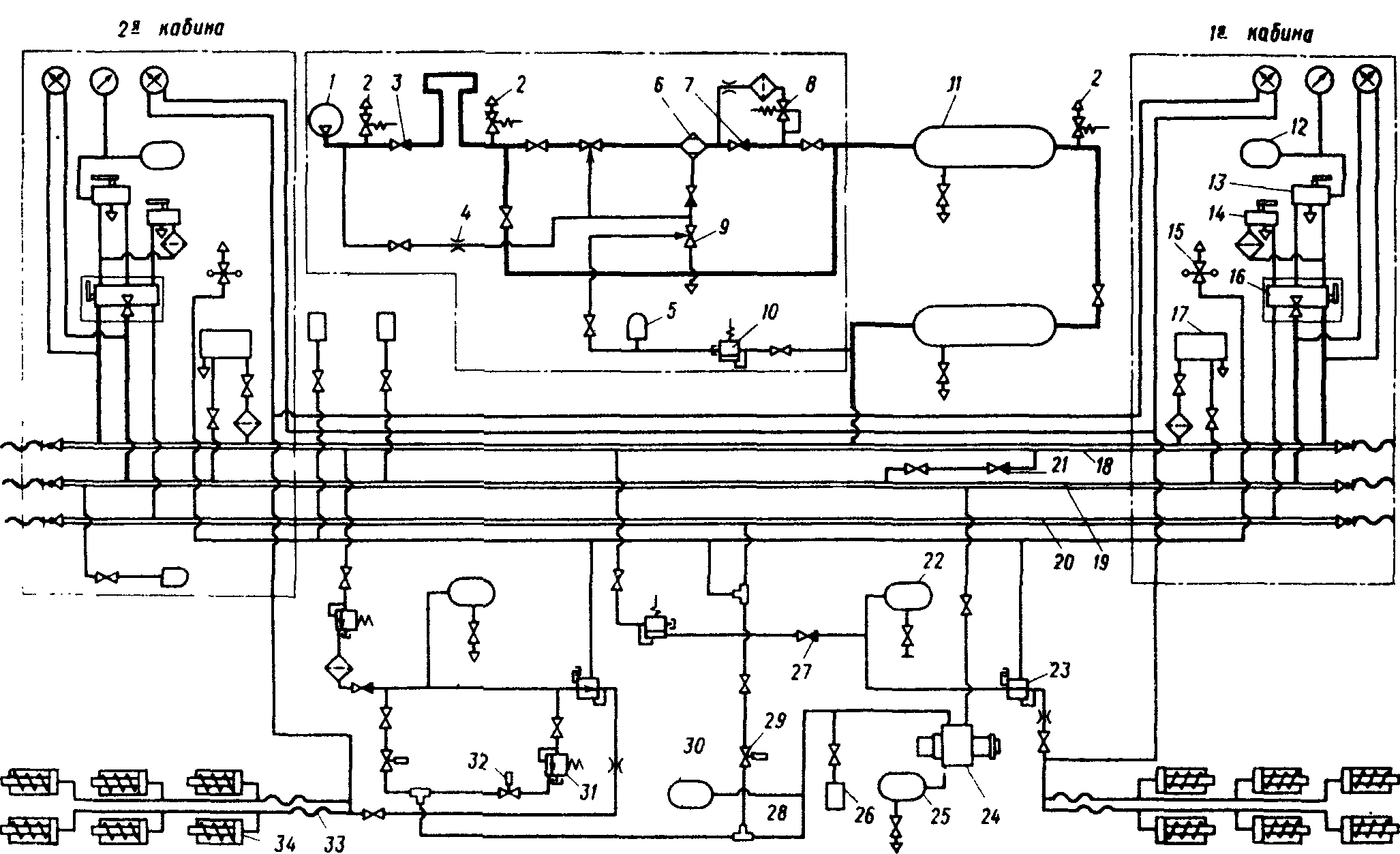 Схема тормозного оборудования тепловоза ТЭГ170
