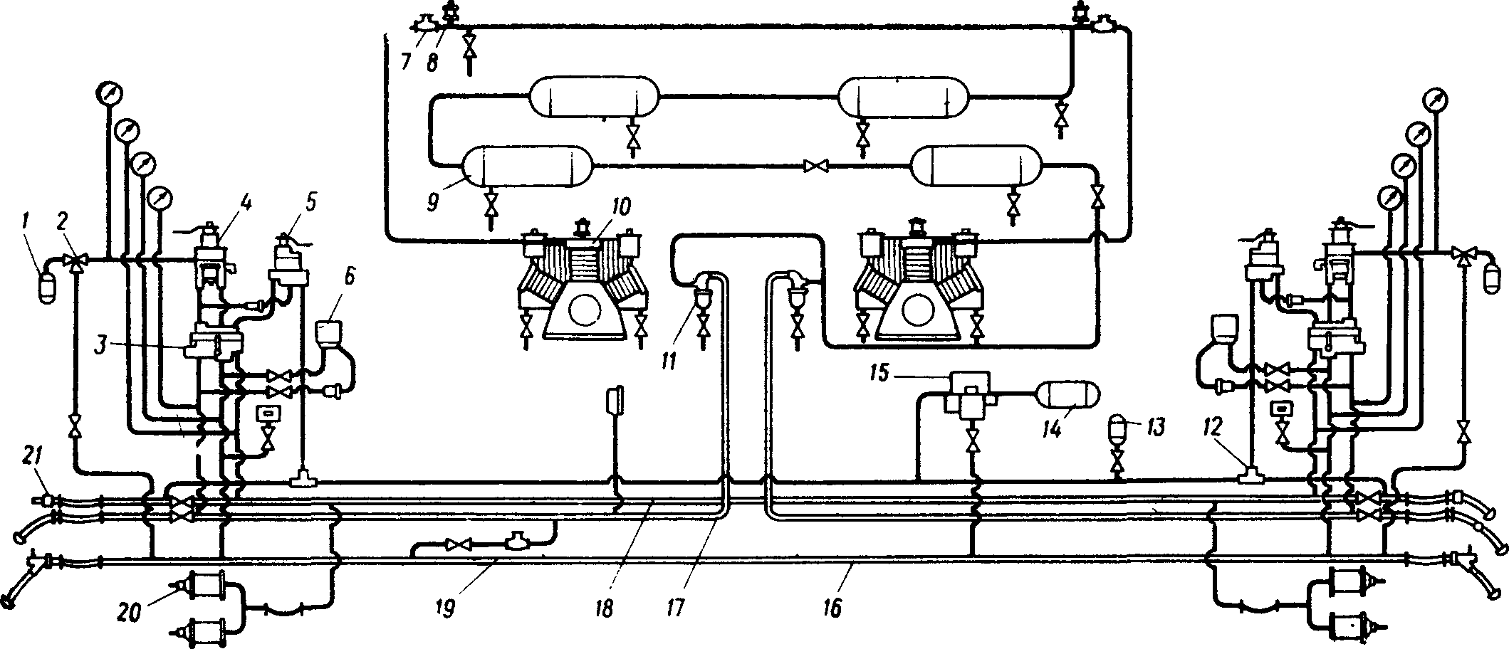 Схема тормозного оборудования электровоза ВЛ23