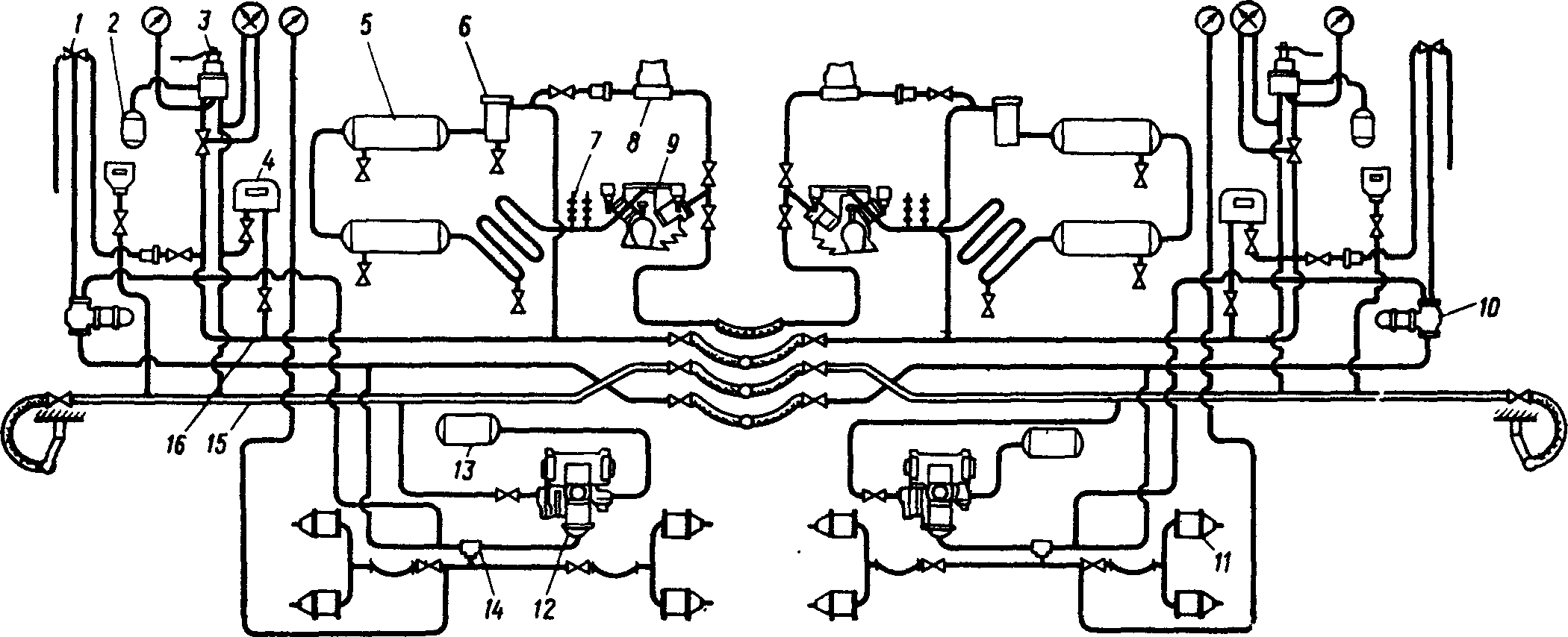 Схема тормозного оборудования тепловоза ТЭ2