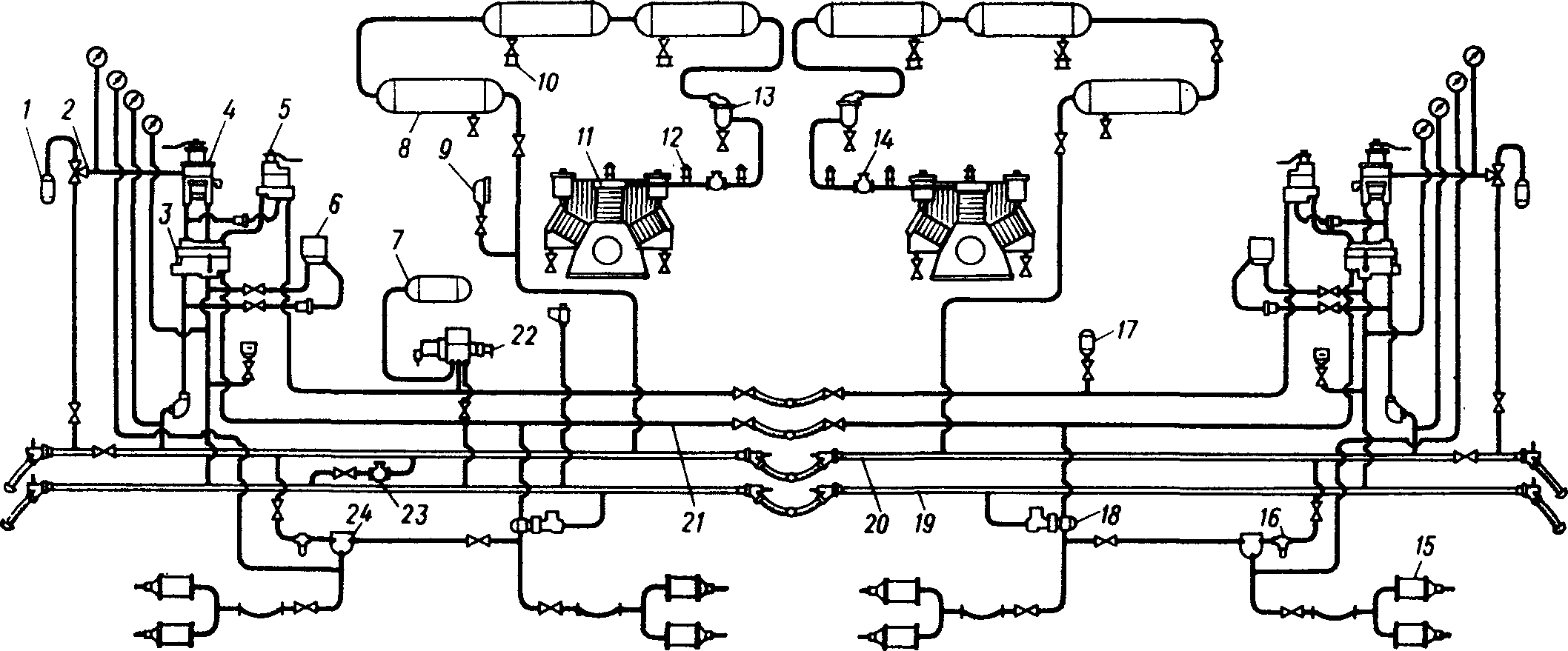 Схема тормозного оборудования электровоза ВЛ10