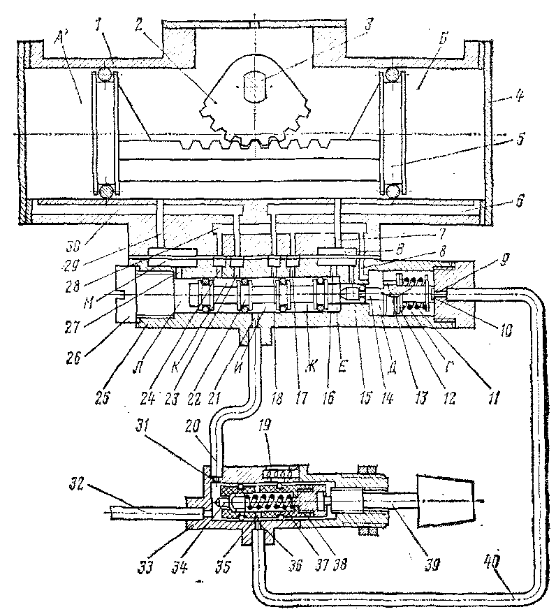 Схема стеклоочистителя СЛ-440Б с краном КР-30