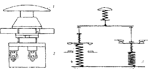 Кнопочный выключатель КЕ-021, КЕ-011 (По схеме - Б)