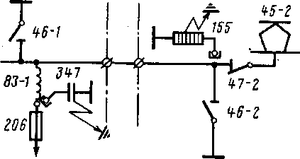 Пересоединения в силовой цепи токоприемников при повреждении разрядника или конденсатора