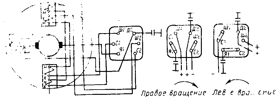 Соединение обмоток и панель зажимов двигателя П-11