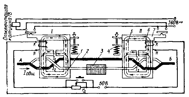 Схема работы блока дифференциальных реле БРД-204