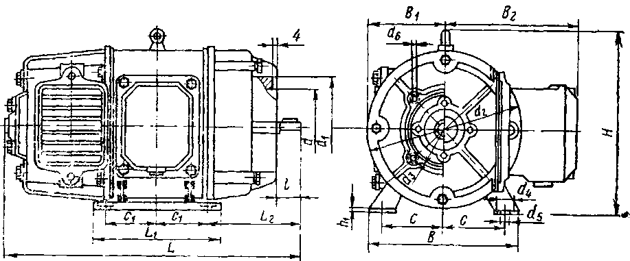 Общий вид электродвигателей ДЛЖ-1 и П-11М
