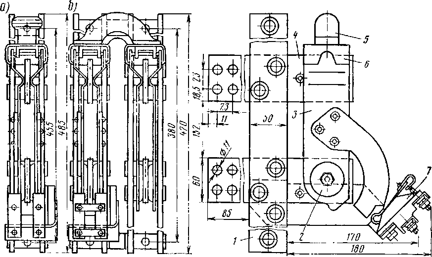 Разъединители тяговых двигателей РТД-20, РТД-21 (а) и вентилей